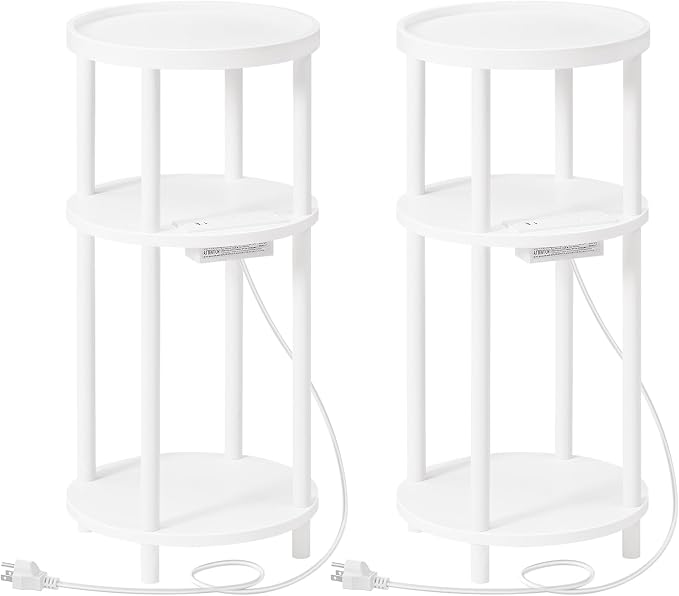 HOOBRO Set of 2 Small Round Side Tables by HOOBRO