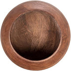 Bloomingville Modern Round Wood Bowl, Walnut Finish - Image 3