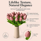 Mandy's 20pcs Artificial Mauve Tulips - Image 2