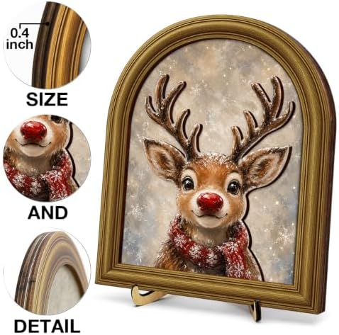 Christmas Decor Vintage Cute Rudolph Reindeer Wall Art Sign Table Decor - Image 3