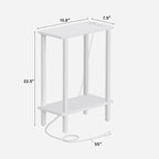TUTOTAK Small End Table with Charging Station, Narrow Side Table with USB Ports - Image 3