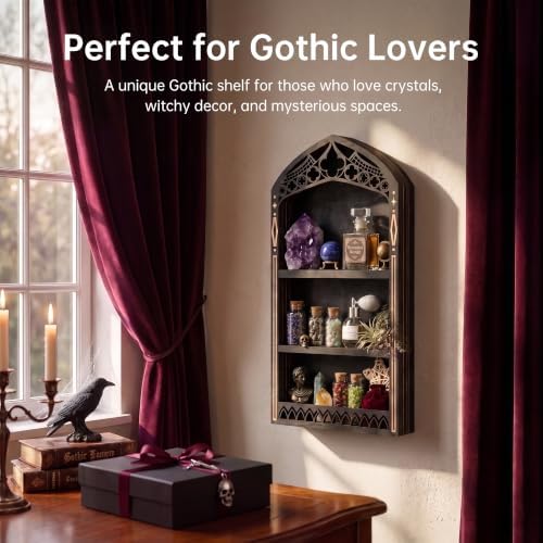 Crystal Shelf Display, Goth Room Decor, Trinket Shelf, Display Shelves - Image 5