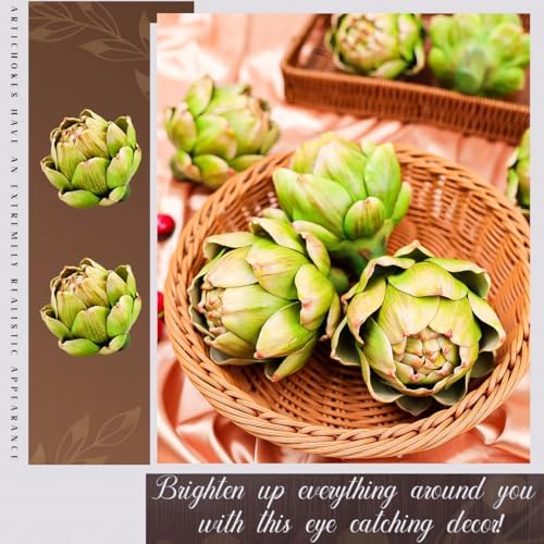 3 Pcs Large Faux Artichokes, Bowl Filler Decor for Home Kitchen - Image 4
