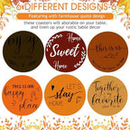 Queekay House Warming Gifts New Home Farmhouse Coasters Set of 6, Autumn - Image 3