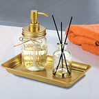 SheeChung Metal Vanity Tray, Bathroom Tray for Perfume Makeup Jewelry, Gold - Image 7
