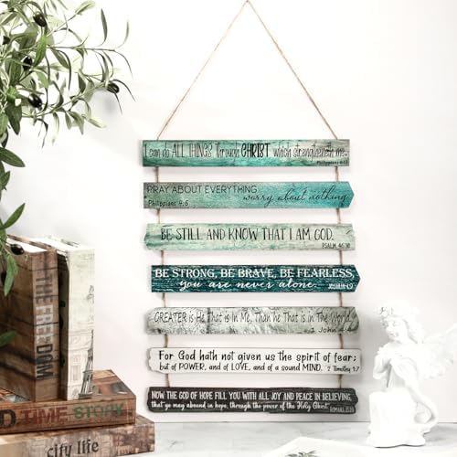 Yookeer 7 Tier Christian Wall Art Bible Verses Green English Style - Image 3