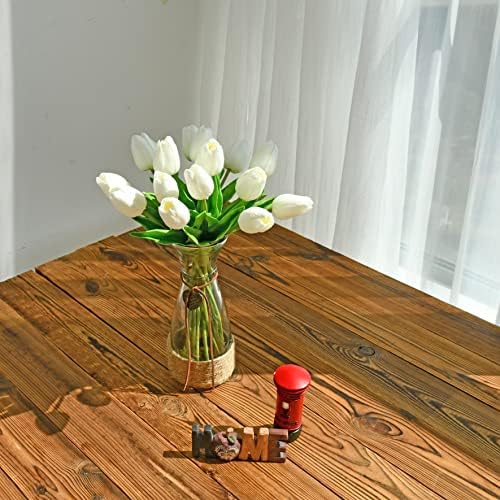 ONLY ART Artificial White Tulips 20 Pcs – 13.5 Inch PU Faux Flowers with Bendable Stems for Home Décor, Wedding Centerpieces, DIY Floral Arrangements, New Year and Valentine's Day - Image 5