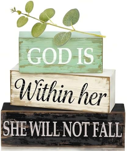Christian Table Decor for Home, Inspirational Religious Gifts for Women by Unknown