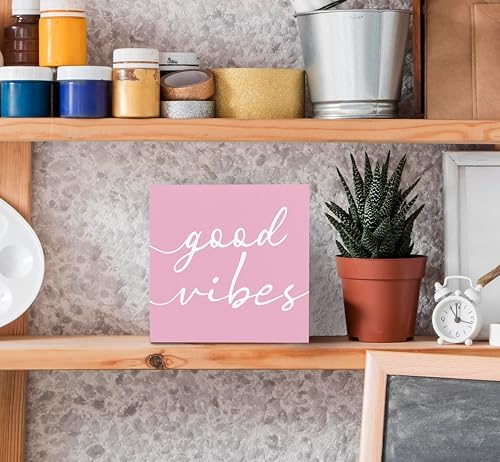 SRADMO Botanical Eucalyptus Leaves Wood Box Sign Desk Decor, Rustic Eucalyptus Leaves Wooden Block Box Sign Decoration For Home Office Shelf Table Decor (Pink) - Image 4