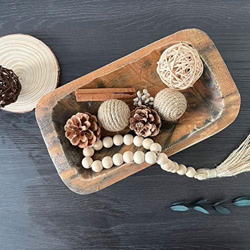 Wooden Dough Bowls Decorative，Rustic Bread Long Bowls Decor Wood Tray, Hand Carved For Table Centerpiece Decor, Home Decor (10 * 6 * 2 inch Brown) - Image 6