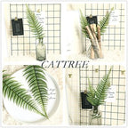 CATTREE Artificial Shrubs Leaves, Plastic Plants Fern Grass Leaf Fake Bushes Indoor Outdoor Garden Office Table Centerpieces Arrangements DIY Wreath Decoration Planter Filler - 10 Pack - Image 2