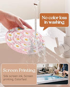 Absorbent Cup Coasters Set of 6 with Holder, Daisy - Image 2