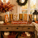 Threehoney 8 Pcs Fall Table Decor, Autumn Leaves Are Falling Primitive Sign - Image 6