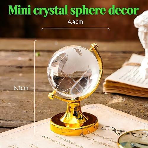 Mini Crystal Sphere, Glass Globe Decorative Ornament for Desk - Image 4
