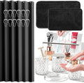 Glass Bathroom Accessories Set, Bathroom Set with Shower Curtain and Rugs, Soap Dispenser, Soap Dish, Cup, Qtip Jar, Toothbrush Holder, Stylish & Functional Bath Decor for Home, Apartment by BSSN