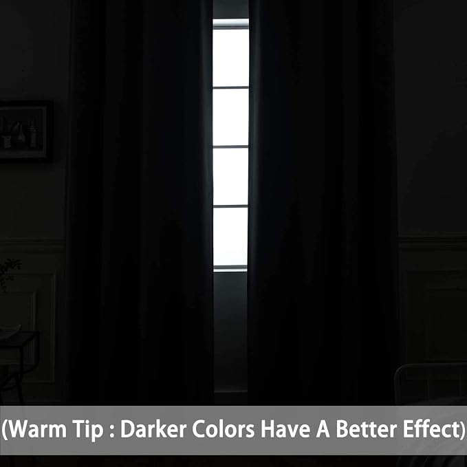 Yakamok Dark Grey Room Darkening Curtains 84 inch Sliding Door Drapes | 1 - Image 3