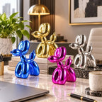 Glossy Balloon Dog Statue Home Decor Modern Art Funky Statues for Coffee Table and Kitchen Figurines Living Room Decor Trendy Color Scheme Room Decor Aesthetic (6.6*6.6*2.8inch, Rose red) - Image 5