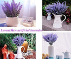 Artificial Lavender Flowers Bouquet in Purple, Fake Plants Christmas Decorations Ornaments for Home Decor Wedding Garden Office Patio Decoration Party Arrangement Outdoor Indoor - 8 pcs - Image 3