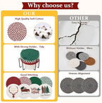 OIAHOMY 8 Pcs Coasters with Holder for Beer, Coffee -Christmas Mixed Color - Image 6