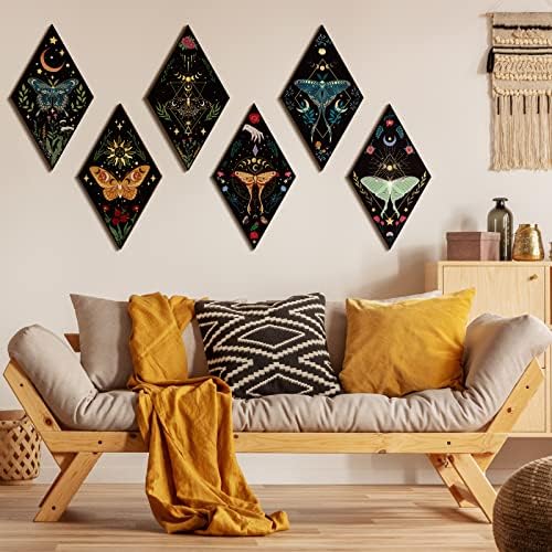 Sintuff 6 Pcs Halloween Mushroom Wall Decor Gothic Witchy Butterfly Art - Image 3