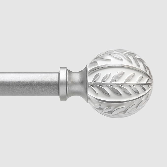QDWIS Silver Curtain Rods for Windows 48 to 84 inch, Rustic Decorative Drapery by Unknown