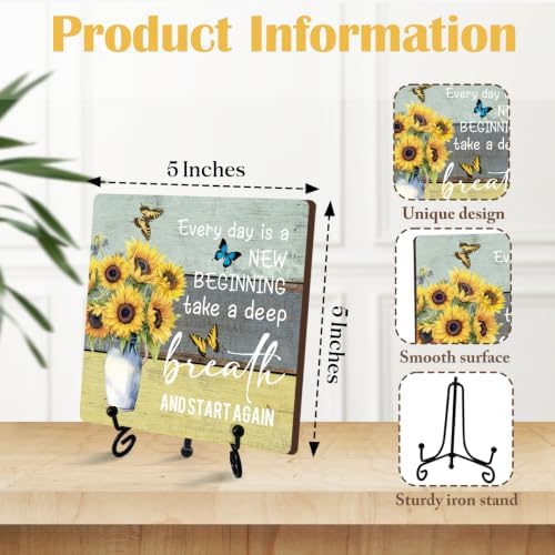 Spring Decorations for Rustic Farmhouse Decor, Motivational And Inspirational Desk Decor for Housewarming Gifts, Butterfly Decorations For Home Kitchen Bathroom (A02) - Image 2