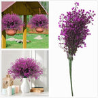 CATTREE Artificial Shrubs Bushes, Plastic Fake Green Plants for Wedding Indoor Decor Home Garden Verandah Kitchen Office Table Centerpieces Arrangements Christmas Decoration Fuchsia 4 pcs - Image 4