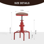 Topower Antique Vintage Industrial Barstool PU Leather Water Pipe Fire Hydrant - Image 3