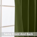 Yakamok Room Darkening Curtains 52x84 inch Length Olive Green-Living Room | 2 - Image 3