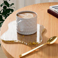 Acrylic Coaster Decorative Plates, Irregular Bar Drink Coaster, Clear Cloud Shape Coffee Cup Coaster, Perfect for Tabletop Protection and Accessories Display.(Gold) by Leadiy