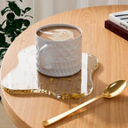 Acrylic Coaster Decorative Plates, Irregular Bar Drink Coaster, Clear Cloud Shape Coffee Cup Coaster, Perfect for Tabletop Protection and Accessories Display.(Gold) by Leadiy