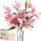 SNAIL GARDEN 12 Artificial Lily Flowers with 9 Heads Full Bloom Lily & 3 Buds, Long Stem Artificial Stargazer Lilies, Faux Tiger Bouquets for Home Hotel Flower Arrangement Party Decor by SNAILGARDEN