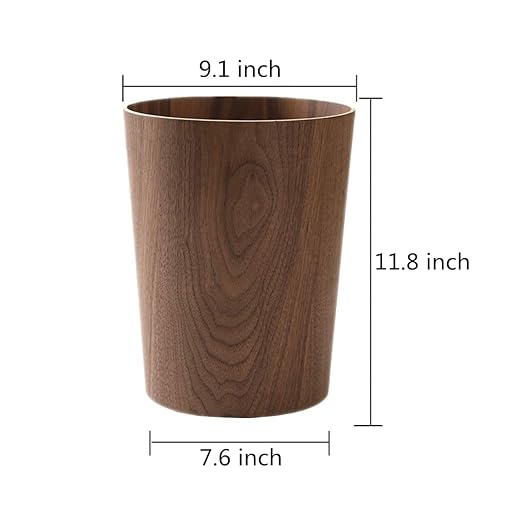 2.3 Gallons Wood Trash Can Wastebasket - Image 4