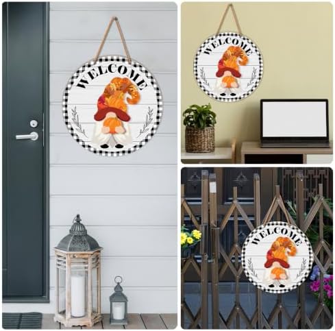 Interchangeable Gnome Welcome Sign Halloween Porch Decor - Image 6