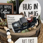 Coffee Decor for Coffee Bar Vintage Metal Truck Decor, Black - Image 5