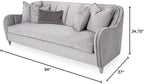 MICHAEL AMINI Roxbury Park 94" W Velvet Sofa in Steel Gray/Slate - Image 3