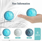 Vesici 6 Pcs Decorative Glass Balls Mosaic Orbs for Bowls,Chic Colors - Image 2