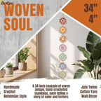 DrCor Colorful Rainbow Boho Wall Decor - Crochet Mandala Dream Catcher - Image 2