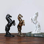 Lependor Standing Horse Resin Statue, Fighting Horse Sculpture for Home Decor Art Figurine Decorative Animal Ornament - Black - Image 5