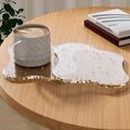 Acrylic 2Pcs/Set Coaster Decorative Plates,Gold Bar Drink Coaster, Clear Cloud Shape Coffee Cup Coaster, Perfect for Tabletop Protection and Accessories Display.(Gold) by Leadiy