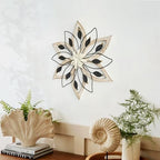 Whitewash Flower Wall Decor,Metal Wood Rustic Farmhouse Wall Art 13.5 inch - Image 6