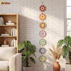 DrCor Colorful Rainbow Boho Wall Decor - Crochet Mandala Dream Catcher - Image 3