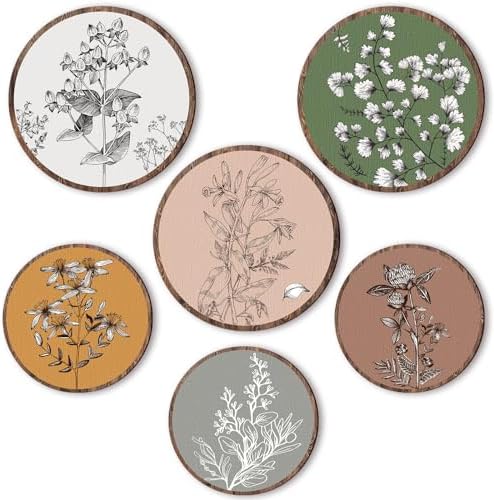 Barydat 6 Pcs Boho Wooden Plant Wall Art Decor,Retro,8 Inch, 10 Inch by home