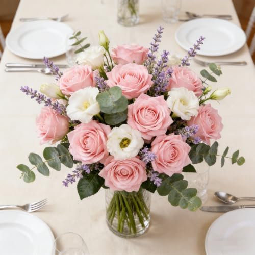 Kimura's Cabin 12pcs Real Touch Roses Artificial Flowers Lifelike Rose,Pink - Image 3