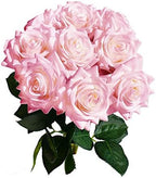 Mandy's Artificial 10 Stems Silk Light Pink Rose by Mandys