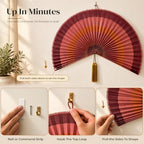 ChumDecor Bamboo Fan Wall Decor, Japanese Wall Fan, Terracotta 48 in - Image 5