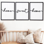 3D Wood Home Sweet Home Wall Art, Modern Home Sweet Home Sign for Large Living Room Wall Decor(Ready to Hang, Set of 3, 12x16 Inch, Framed) - Image 3
