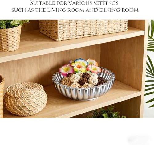 Ruffle Decor Large Decorative Bowl,fruit bowl kitchen stone bowl,bowl decor,Trendy home decor large Stylish Key Bowl for Entry Table - Image 4