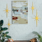 Blulu 4 Pcs Starburst Mid Century Wall Decor, Retro Gold Wall Art - Image 6