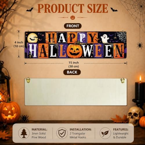Retro Halloween Sign, Happy Halloween Sign, 3 Pcs Entryway Decor Wall - Image 2
